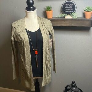 *NEW* Elegant light Olive Knit Sweater/Cardigan